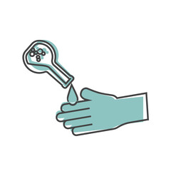 Hand sanitizer disinfection vector icon cartoon style on white isolated background.