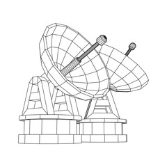Radar. Directional radio antenna with satellite dish