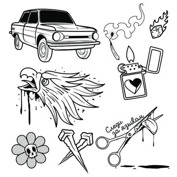 hand drawn illustration tattoo