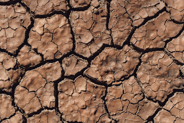 Texture brown dried earth. Wallpaper,Patterns and textures cracked soil, drought of the ground.