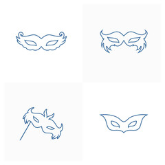 Set of Mask icon design vector template, Party supplies design concept, Icon symbol, Illustration