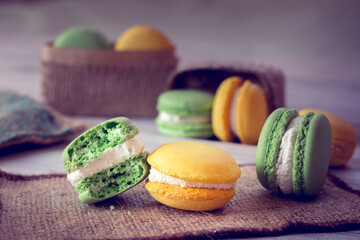 the French tradition - colorful macaroons