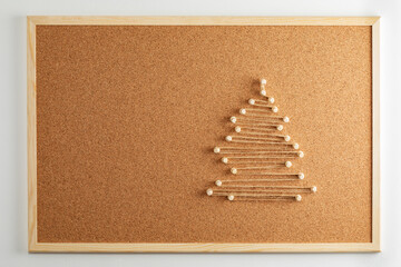 Christmas in the office concept, string art Christmas tree