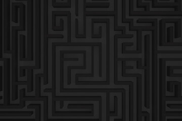 Digital abstract maze pattern texture. Labyrinth background close up. 3d technology illustration.