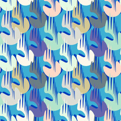 Seamless backdrop with hand drawn abstract repeat colorful shapes