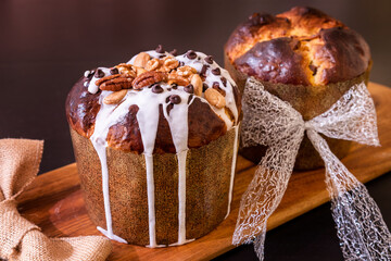Panettone de navidad pan dulce para las fiestas.