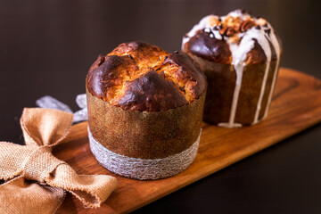 Panettone de navidad pan dulce para las fiestas.