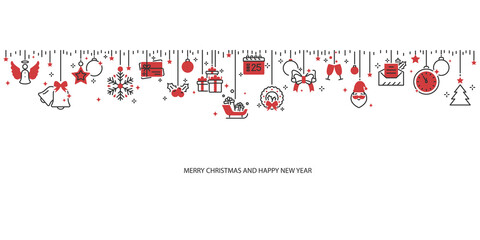 Fototapeta na wymiar Christmas and Happy New Year vector design