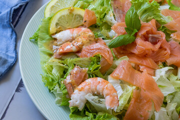 salmon and prawn salad