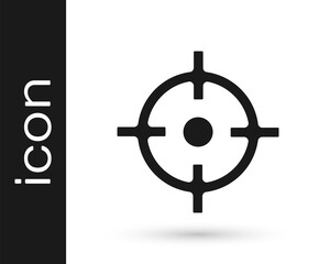 Obraz premium Black Target sport icon isolated on white background. Clean target with numbers for shooting range or shooting. Vector.