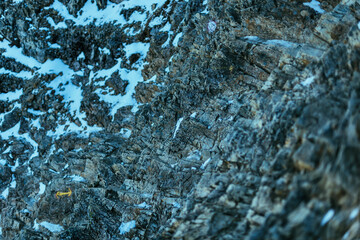 Freezing trail on mountain