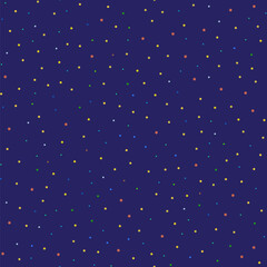 Colorful Star Seamless Pattern Isolated on Blue Background.