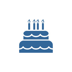 Birthday cake icon design vector template, Party supplies design concept, Icon symbol, Illustration