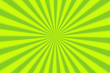 Abstract background comic cartoon green zoom lines with halftone pattern.
