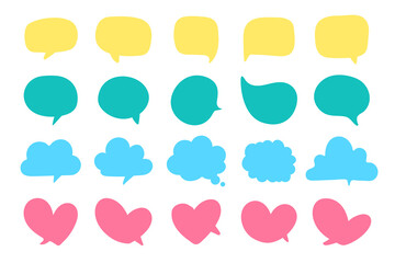 Speech Bubble for Entering Conversation Messages and Thoughts of Cartoon Characters