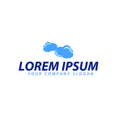 Blue cloud logo template vector symbol