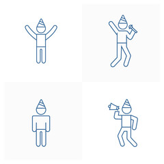 Set of People party icon design vector template, Party supplies design concept, Icon symbol, Illustration