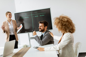 Multiethnic business people working together in the office