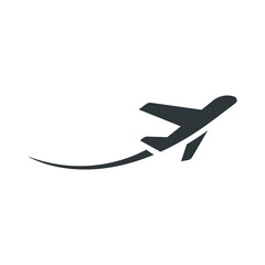 Airplane symbol line and glyph icon. Plane flight  route, tickets air fly travel takeoff silhouette element symbol. Aircraft Transportation. Vector illustration. design on white background. EPS 10