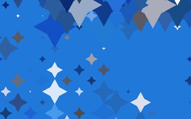 Obraz premium Light BLUE vector cover with small and big stars.
