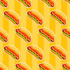hot dog seamless pattern background vector