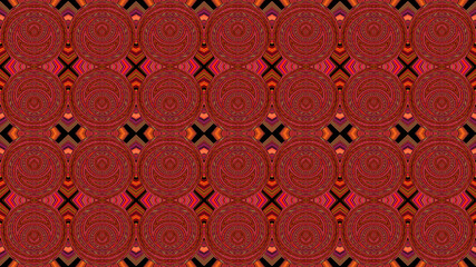 African pattern with rounded shapes, red color