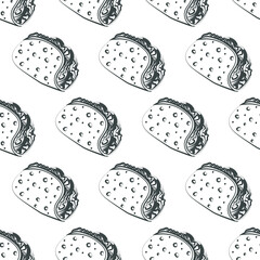 Mexican food seamless pattern background vector.