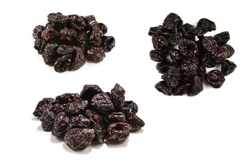 Dried plum isolated on white background