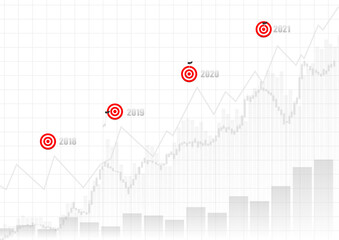 Vector : 2021 Happy new year with business graph and archery target