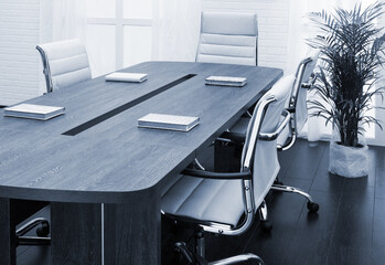 large table and chairs in modern conference room - 400569544