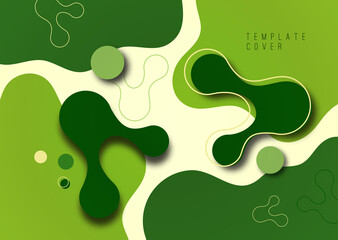 Colorful geometric background design. Composition of flowing shapes with trendy colors. Design for poster, page, flyer, cover. Vector