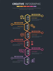 Infographic template with numbers six option can be used for workflow layout, diagram, number step up options.