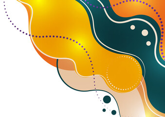 Abstract illustration of smooth color wave and lines. Creative template for your design.