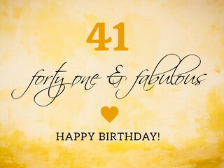 Retro happy birthday card illustration