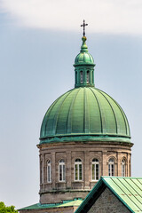 Fototapeta na wymiar Colonial cupola or dome in an old church in Montreal, Canada