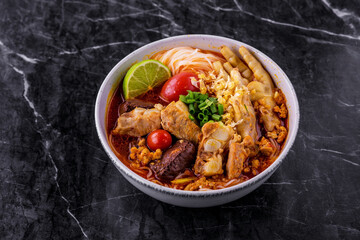 Rice Vermicelli wiith Northern Thai Pork and Chicken Curry