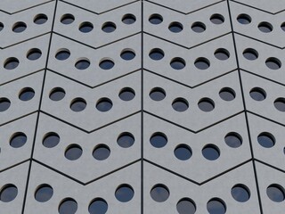 Abstract wall pattern with round windows