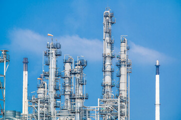 Industrial zone,The equipment of oil refining,Close-up of industrial pipelines of an oil-refinery plant,Detail of oil pipeline with valves in large oil refinery.