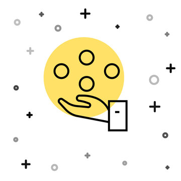 recommend clip art: Black line Juggling ball icon isolated on white background. Random dynamic shapes. Vector.