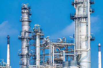 Industrial zone,The equipment of oil refining,Close-up of industrial pipelines of an oil-refinery...