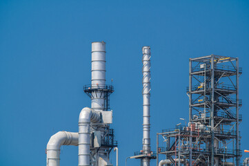 Industrial zone,The equipment of oil refining,Close-up of industrial pipelines of an oil-refinery plant,Detail of oil pipeline with valves in large oil refinery.