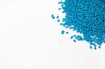 Plastic granules close up for holding,Colorful Plastic granules with white background.