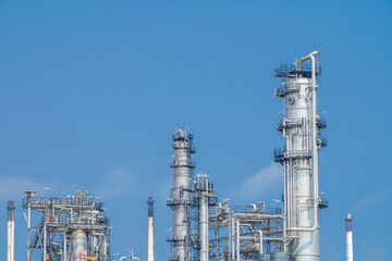 Industrial zone,The equipment of oil refining,Close-up of industrial pipelines of an oil-refinery plant,Detail of oil pipeline with valves in large oil refinery.