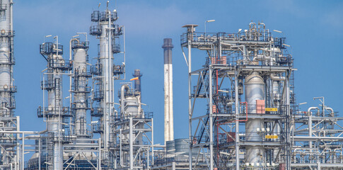 Industrial zone,The equipment of oil refining,Close-up of industrial pipelines of an oil-refinery...