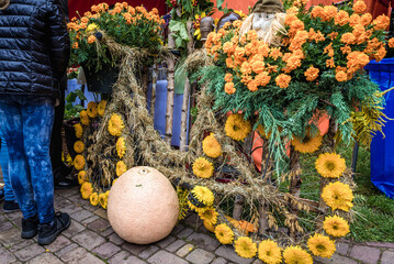 Decoration during Polish annual harvest festival called Dozynki in Rogow village, Poland