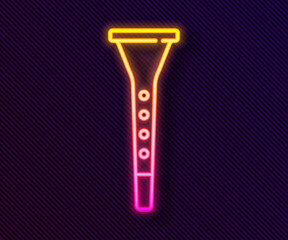 Glowing neon line Clarinet icon isolated on black background. Musical instrument. Vector.