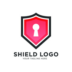 Shield lock logo, Security company logo ready to use. Abstract symbol of security. Shield logo. Shield icon. Security logo. 