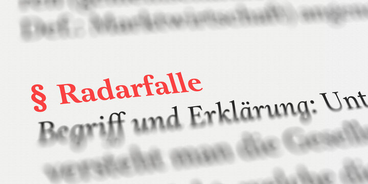 Radarfalle rechtlich erkl&auml;rt mit Paragraph Zeichen