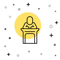 Black line Judge icon isolated on white background. Random dynamic shapes. Vector.