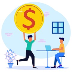 Illustration vector graphic cartoon character of business team